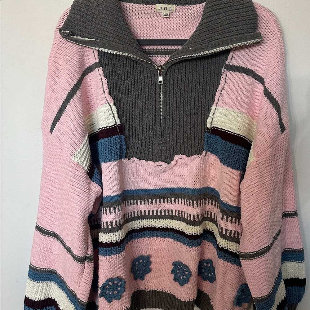POL oversized Women's Multicolor Chenille Sweater - Picture 5 of 7